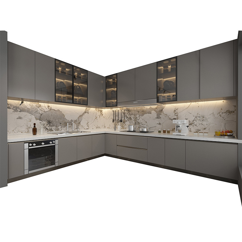 佛山厂家不锈钢整体橱柜定制简易304不锈钢厨柜整体厨房橱柜碗柜