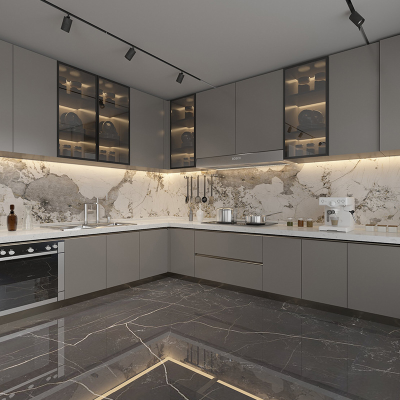 佛山厂家不锈钢整体橱柜定制简易304不锈钢厨柜整体厨房橱柜碗柜