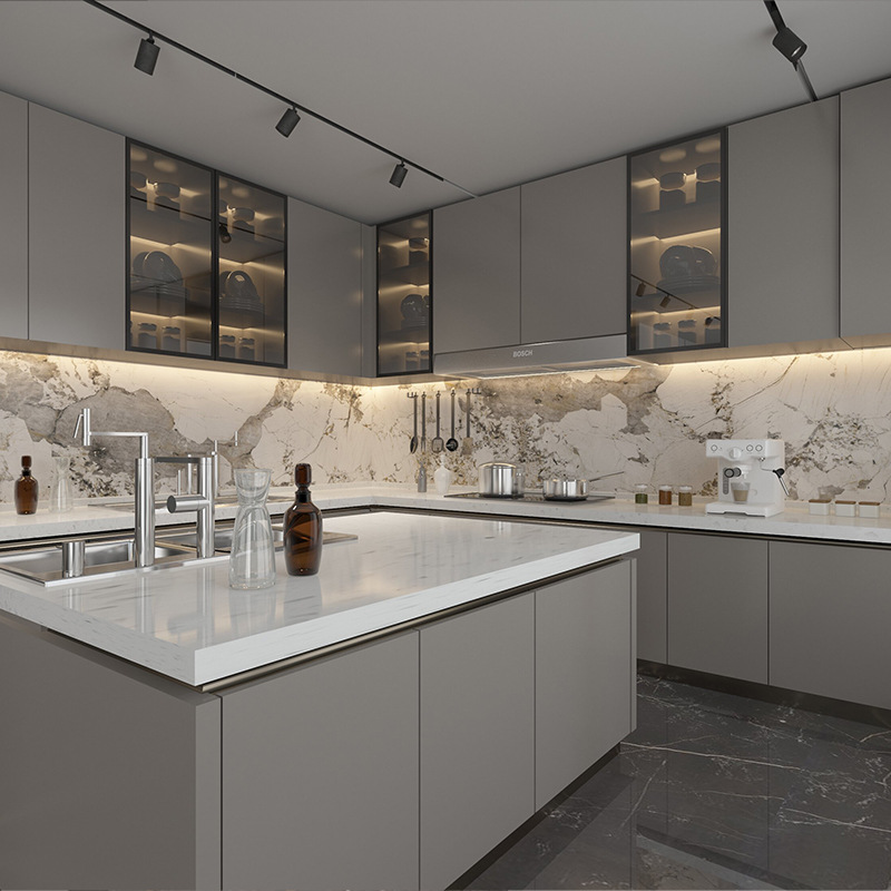 佛山厂家不锈钢整体橱柜定制简易304不锈钢厨柜整体厨房橱柜碗柜