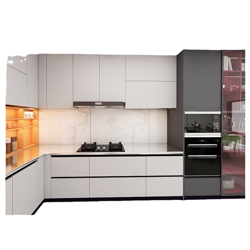 佛山厂家整体橱柜衣柜定制现代整体厨柜家用一体不锈钢台面橱柜