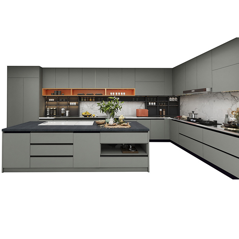 304整体不锈钢橱柜厂家直供定 制现代简约家用小户型橱柜灶台一体