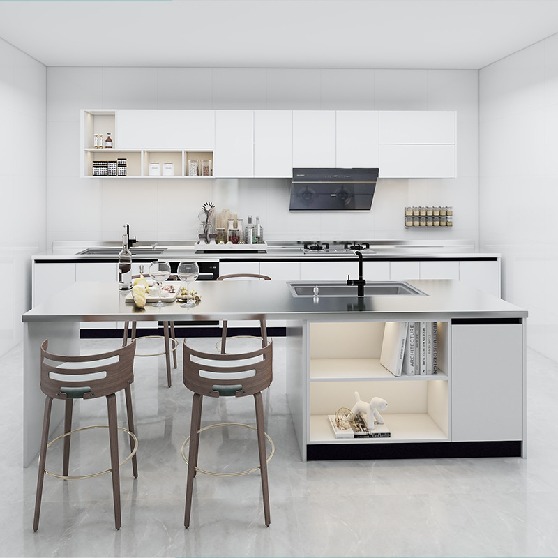 佛山厂家供应一站式灶台水槽一体橱柜 灶台柜厨房柜家用整体厨房