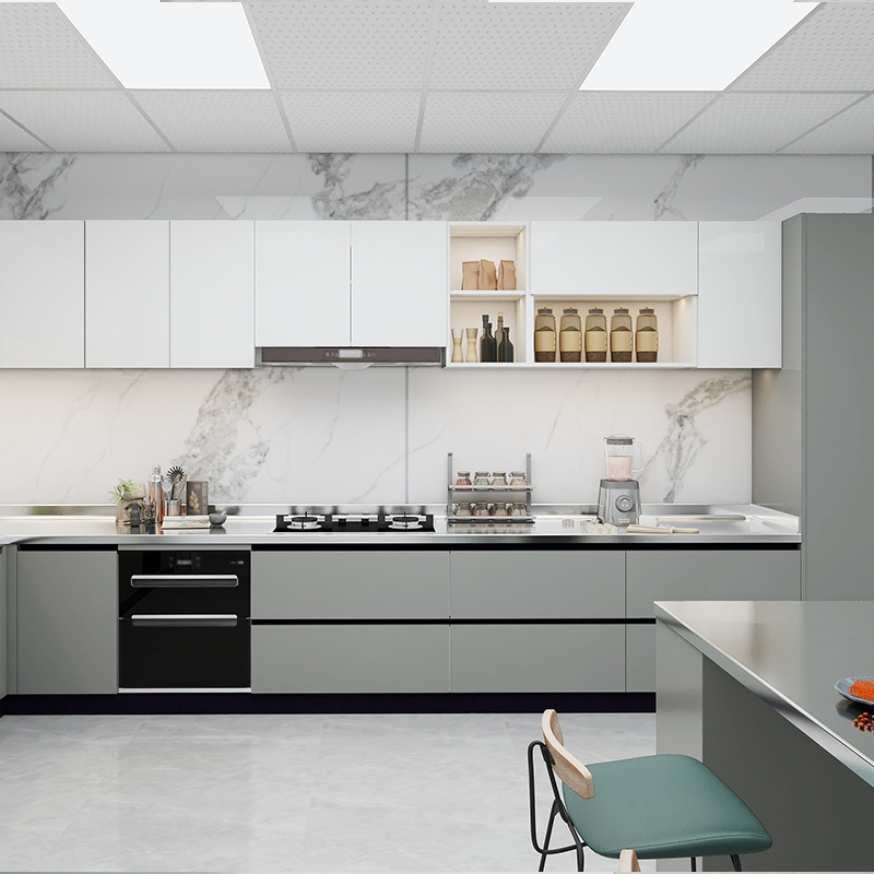 佛山厂家全屋加工整体橱柜 斯德姆不锈钢橱柜 现代简约家用灶台柜