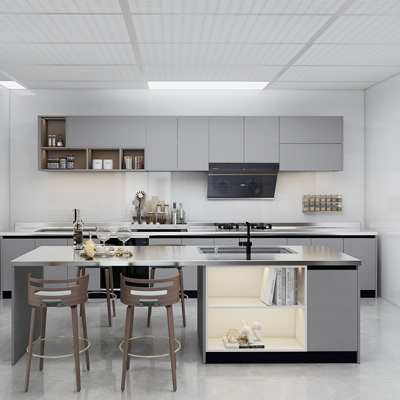 佛山厂家全屋加工整体橱柜 斯德姆不锈钢橱柜 现代简约家用灶台柜