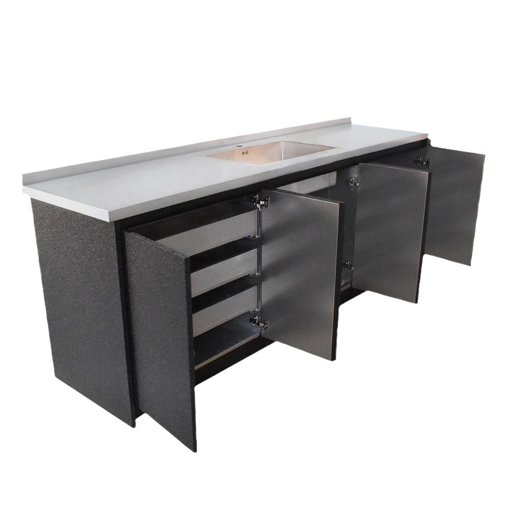 佛山厂家供应整体不锈钢橱柜 家用灶台柜碗柜水槽定制不锈钢橱柜