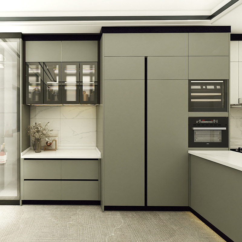 厂家供应开放式厨房灶台柜橱柜 加厚304不锈钢简易一体式整体橱柜