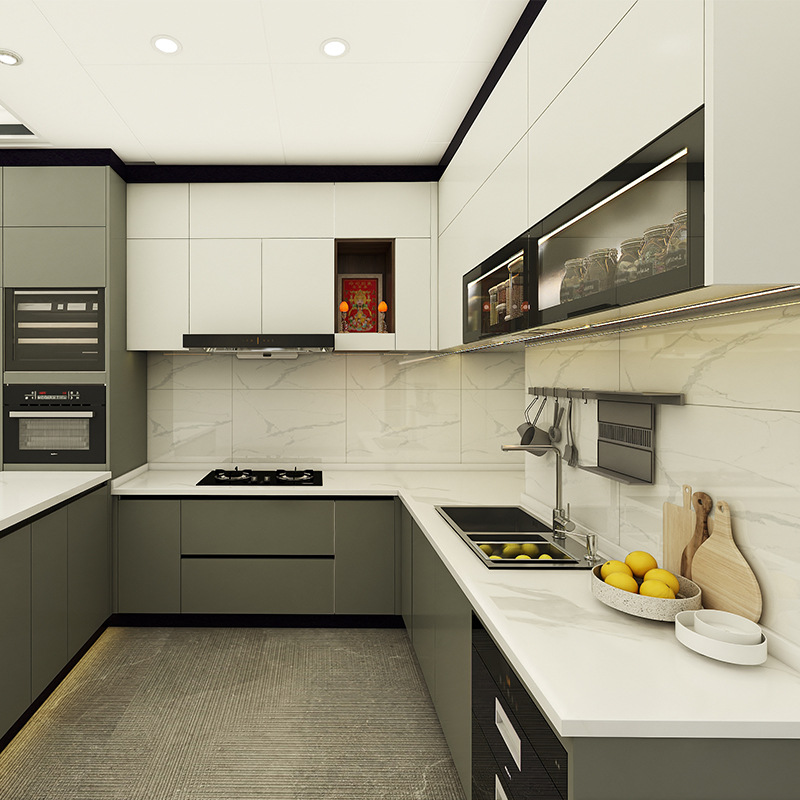 厂家供应开放式厨房灶台柜橱柜 加厚304不锈钢简易一体式整体橱柜