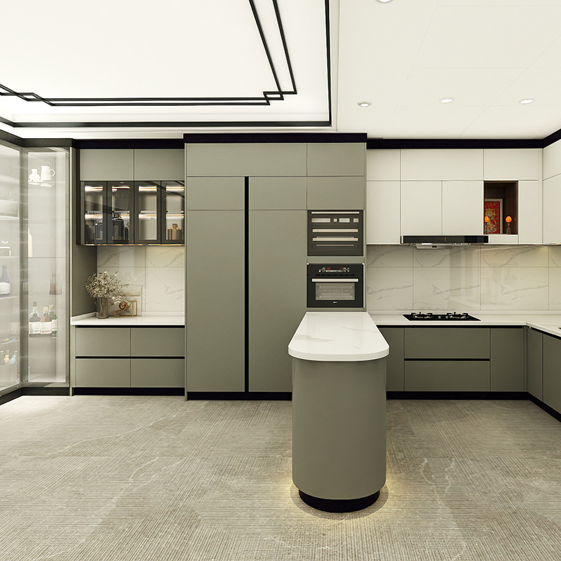 厂家供应开放式厨房灶台柜橱柜 加厚304不锈钢简易一体式整体橱柜