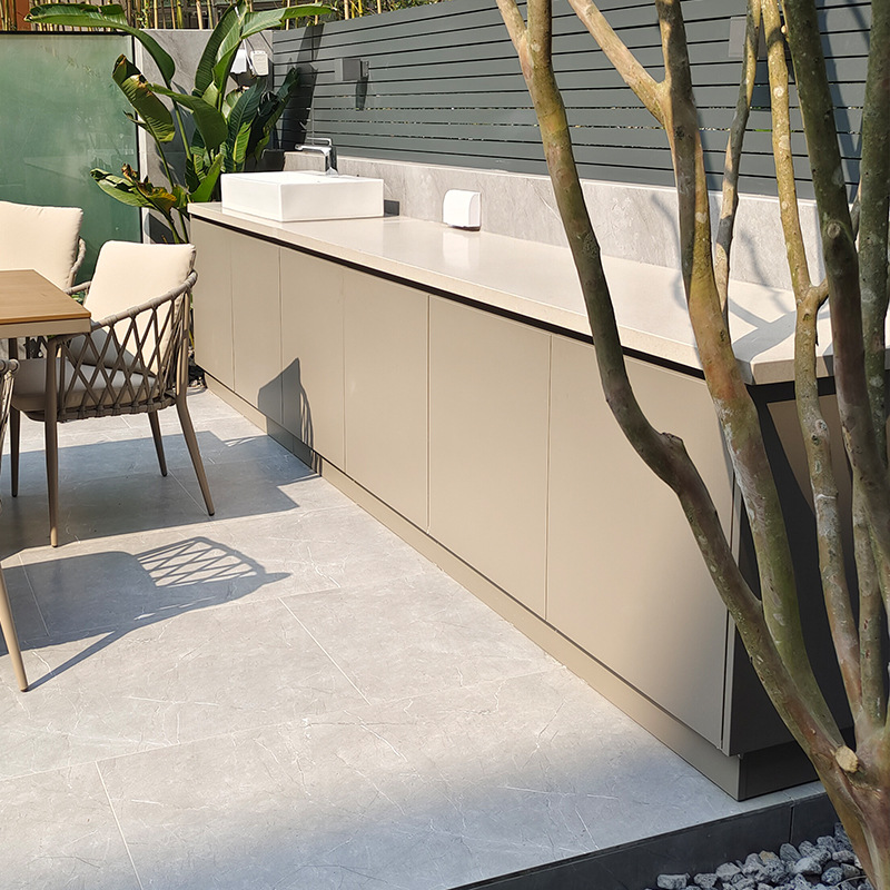 佛山厂家一体式橱柜 定制家用经济型不锈钢整体碗柜收纳柜水槽池