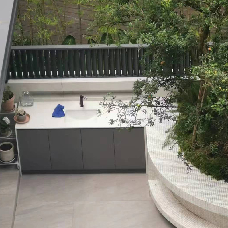 佛山厂家一体式橱柜 定制家用经济型不锈钢整体碗柜收纳柜水槽池