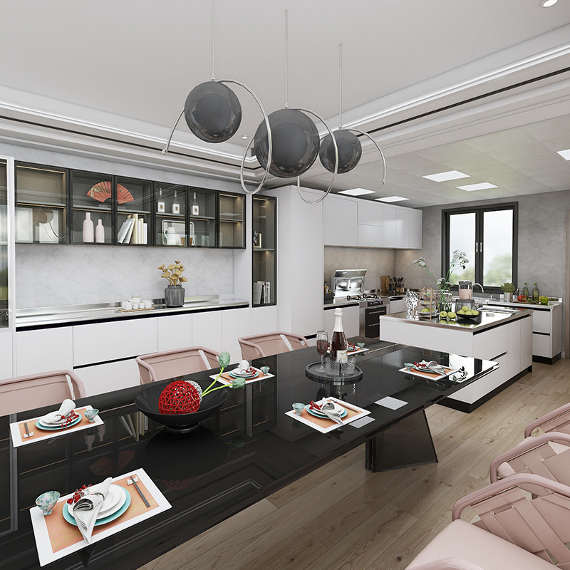 厂家直销橱柜批发 家用厨房防潮304不锈钢厨柜整体开放式厨房橱柜 哈 搜标题