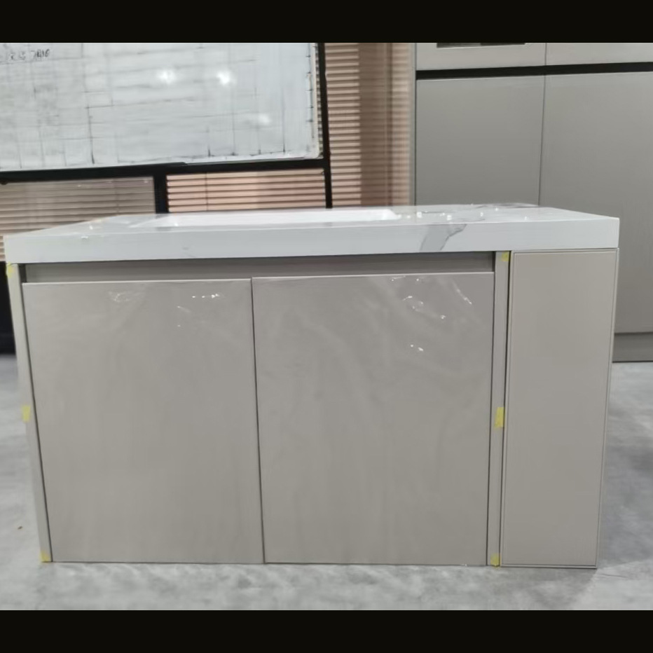 高档不锈钢浴室柜组合陶瓷一体盆卫生间洗漱洗脸台盆柜防水卫浴柜