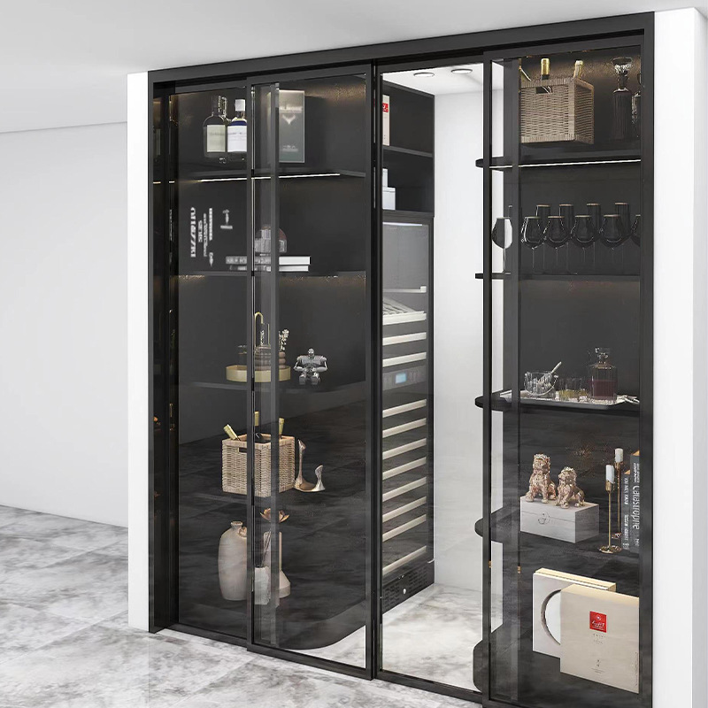 工厂专业定做不锈钢玻璃酒柜恒温不锈钢高档酒柜酒柜展示柜储物柜