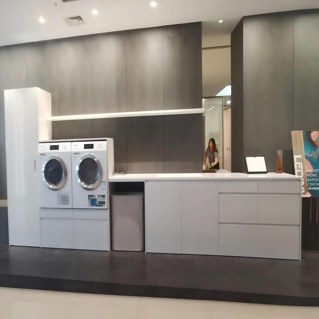 斯德姆304加厚不锈钢洗衣机柜一体阳台洗衣柜组合滚筒洗衣槽池台