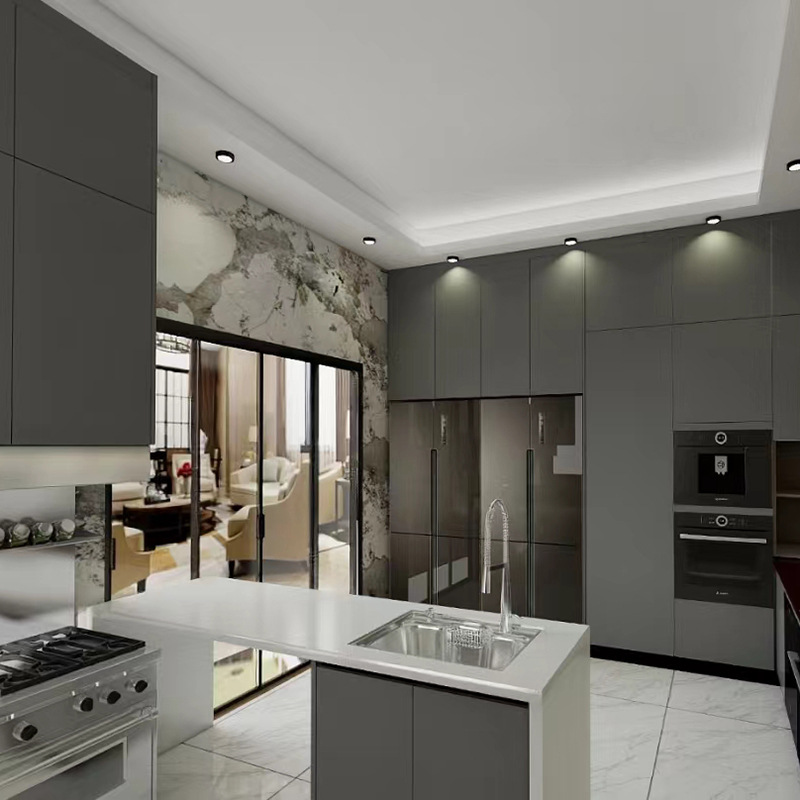 定制厨房橱柜简易防潮家用304不锈钢灶台柜一体式经济型整体橱柜