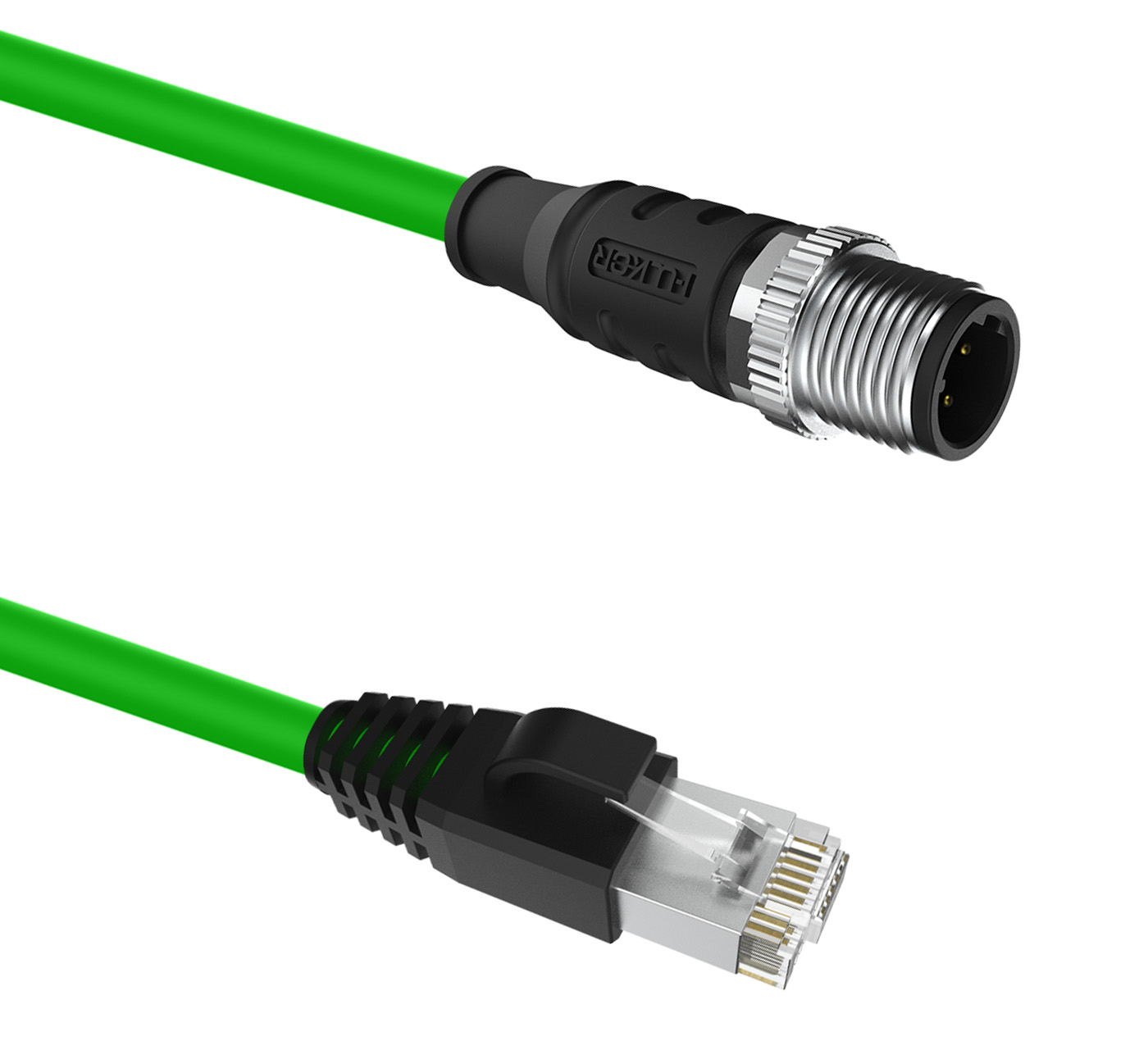 M12D编码 4芯公头接RJ45 预制CAT5E 4*22AWG PROFINET以太网电缆 - M系列圆形线束-伺服线束-医疗线束-工业线束 ...
